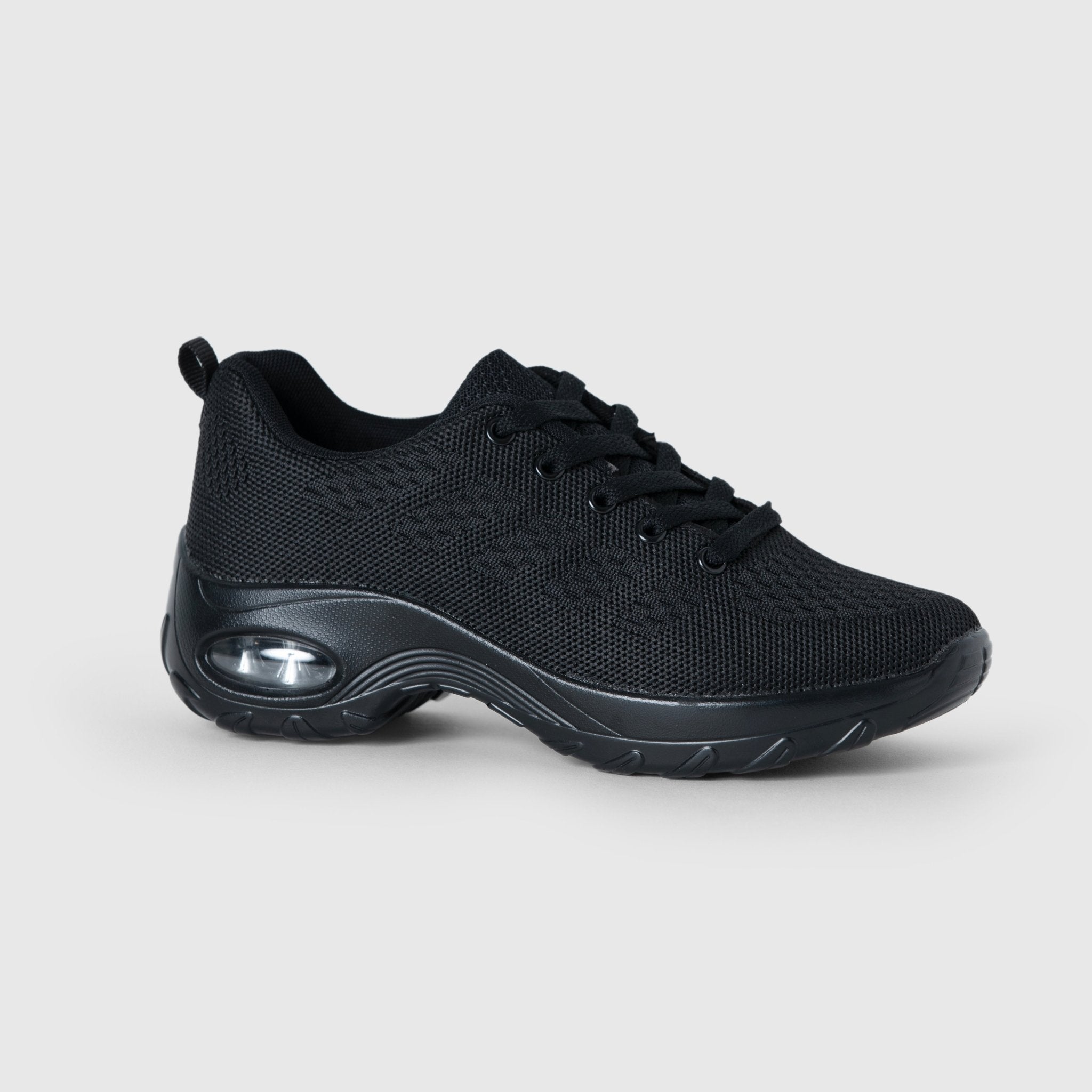 Bequeme Damen Turnschuhe aus Stretchmaterial – Atmungsaktive Sneaker in Schwarz mit Rutschfester Sohle und Breiter Zehenbox 2